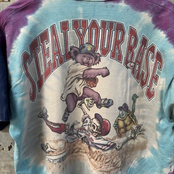 Vintage 1994 Grateful Dead Steal Your Base Baseball Bears T Shirt XL Liquid Blue - Picture 8 of 10
